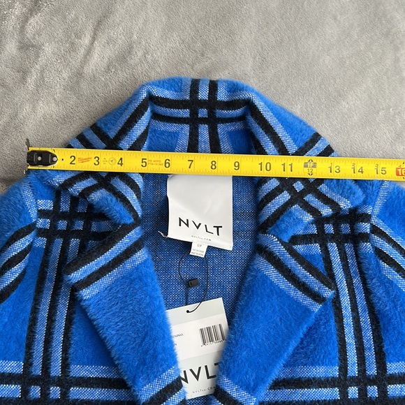 🎯NWT NVLT Coatigan Jacket Blue Black Size Small - Picture 14 of 16